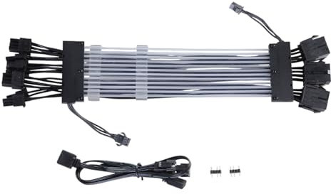 MHADBKH Extensión 18AWG Cable RGB 24pin 3x8pin Cable Manga 8PIN Cable RGB Cable Direccionable para Computadora PC