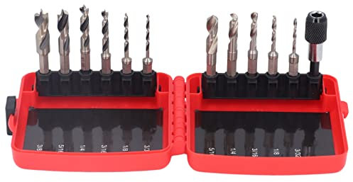 6Pcs 3 Point Drill Bit Set + 5Pcs Stubby Drill Bit | 4241 HSS for Woodworking/Metal/Plastic | 1 / 4in Hex Shank, 60mm Rod | High Concentricity & Sturdy