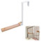WUSJCOF Gancio pieghevole, gancio per porta pieghevole, per appendere, in metallo e legno, (per battuta porta di 4,5 cm) (bianco)
