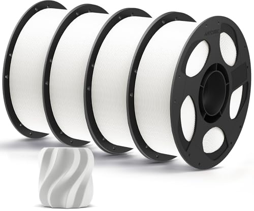 ANYCUBIC PLA+ Filament 1.75mm, PLA Plus, Hohe Zähigkeit, 4KG Weiß | Hohe Schlagfestigkeit, Für den Druck funktionaler Bauteile, Einfach zu drucken