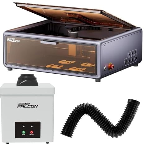 Creality Falcon A1 Laser Graviermaschine mit Rauchfilter, 10W Laser Cutter Lasergravur Maschine mit Intelligenter Kamera, Auto Materialerkennung, Arbeitsbereich 387x305mm