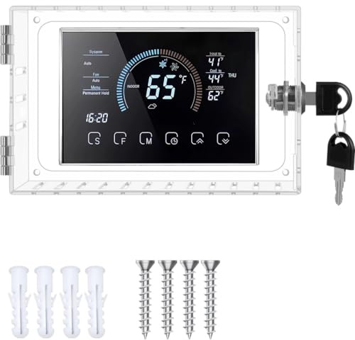 Caja de bloqueo de termostato con llave para Nest &, protector de termostato grande universal para pared, se adapta a termostatos inteligentes estándar, tamaño 7.2 x 4.7 x 2.2 pulgadas