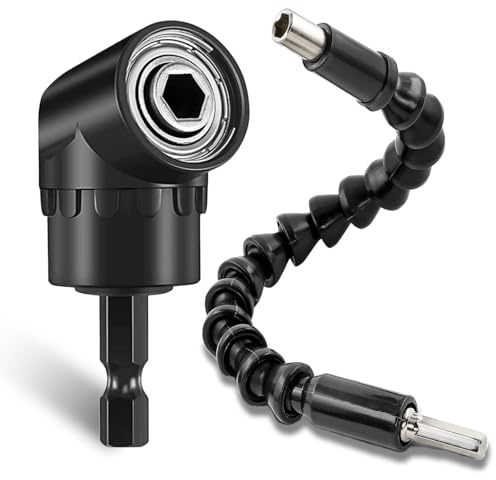 Iruihoo Extension de foret flexible de 300 mm et visseuse d'angle de 105 °, porte-embout d'angle multifonction avec support magnétique 1/4, adaptateur pour percer un espace étroit