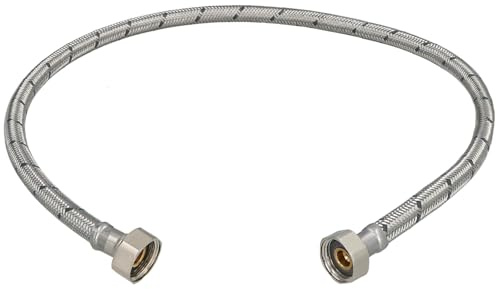 KOTARBAU® Flexschlauch 1/2“ x 1/2“, Wasserschlauch, Panzerschlauch 80 cm | Anschlussschlauch für Armatur, Schlauch Für Wasserhahn, Edelstahlummantelt, Silber