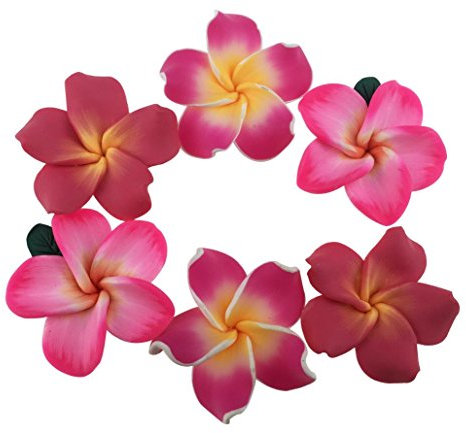 Winterworm Lot de 50 Mini Fleurs artificielles hawaïennes de 3,5 cm de diamètre, Faites à la Main, pour Mariage, Anniversaire, fête des mères.