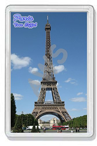 AWS PVC-Magnet, Paris, Eiffelturm, Souvenir, Magnet, Paris, Eiffelturm, Kühlschrankmagnet aus hartem Kunststoff mit Bild, Stadt City Monument (7,8_x_5,2_cm)