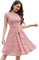 MuaDress 6008 Cocktailkleid Knielang Cape Ärmel Spitzen Brautjungfernkleid Floral Elegant Blush S