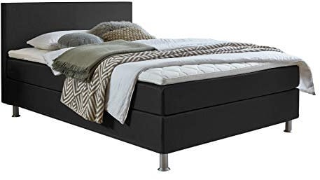 Atlantic Home Collection EDISON Boxbett, Liegefläche 140 x 200 cm, Härtegrad H2, inklusive Topper, anthrazit-schwarz