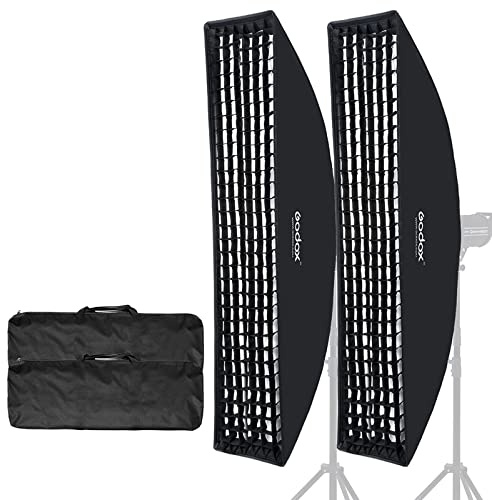Godox Lichtleiste mit Wabengitter für Softbox Bowens-Halterung, kompatibel mit Godox S-Type Studioblitzleuchten (2pcs FW30x120cm)