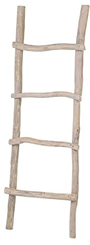 Möbel Jack Leiterregal Treppenregal Wandregal Blumenleiter Handtuchhalter Kleiderständer | 4 Stufen | Holz | Naturfarben | 50x150 cm