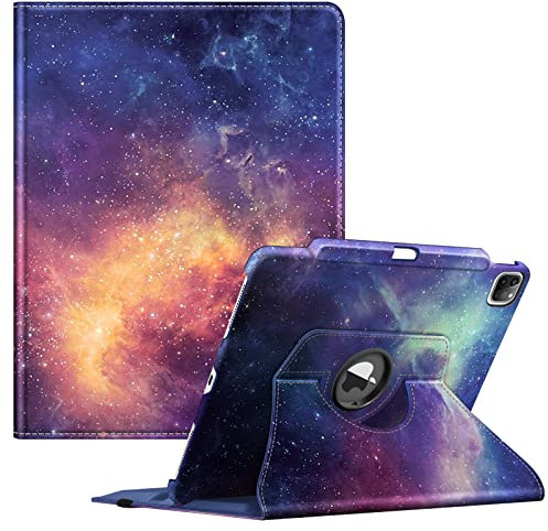 Fintie Funda Giratoria Compatible con iPad Pro 12,9 (2022/2021/2020/2018-6.ª, 5.ª, 4.ª y 3.ª Gen) Carcasa con Portalápiz Rotación de 360 Grados Auto-Reposo/Activación, Galaxia