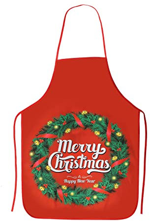 CHALA Weihnachten Schürze Lustig Kochschürze Weihnachtsgirlande Küchenschürze Weihnachts Kochmütze Latzschürze Grillschürze Backschürze Xmas Apron für Erwachsene Kinder Männer Damen Bäcker Chef