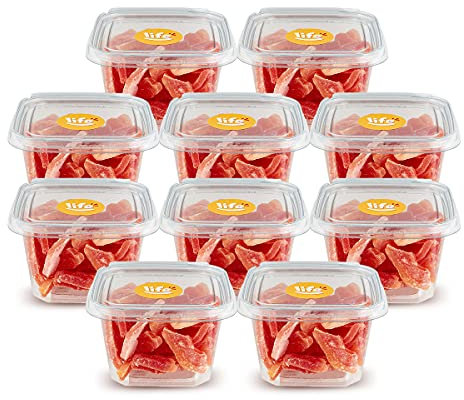 Life Papaya Disidratata, 10 confezioni x 200 g , Frutta Essiccata, Frutta Esotica Disidratata In Pratica Vaschetta Richiudibile, Snack Sano