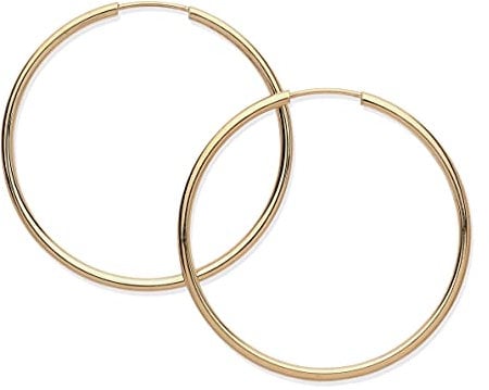 Old English Jewellers 9ct Yellow Gold Sleeper Earrings for Women - 30mm. Large Gold Hoop Earrings for Women with Warm & Classic Finish. Gold Earrings Hoops.