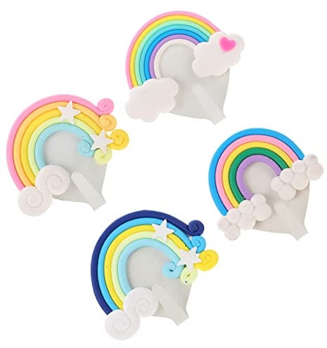 Dekorativer Regenbogenhaken 4 Stück Polymer Clay, Weihnachten Feier