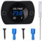 YIXISI Wasserdichtes Auto Voltmeter mit LED Digital Anzeige und Montageplatte, DC 12V 24V Rundes Spannungsmessgerät mit Klemmen, Mini LED Spannungsprüfer für Boot Fahrzeug Motorrad LKW ATV UTV, Blau