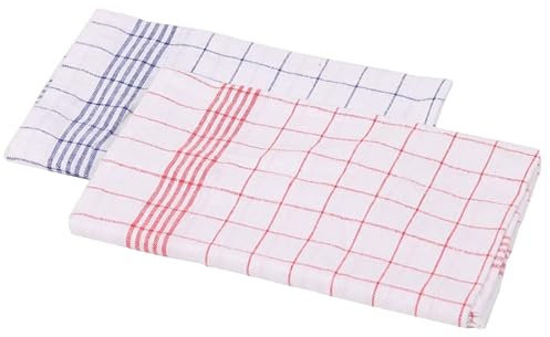 Floor Star GT 70 R Halbleinen Geschirr-Handtücher, Rot/Weiß Kariert, 50cm Breite, 70cm Länge