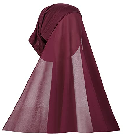Damen Kopftuch Hijab Muslimische Schal Kopfkappe Kleidung Schal Sommer Stretch Turban Gesichtsschleier Kopfbedeckung Schöne Malaysische Mädchen Schal Chiffon Damen Anzug Halstuch Haartuch Schal