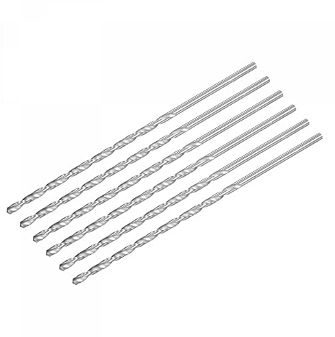 sourcing map HSS(Haute Vitesse Acier) Extra Long Forets Hélicoïdaux 4mm Perceuse Diamètre 160mm Longueur 6 Pcs