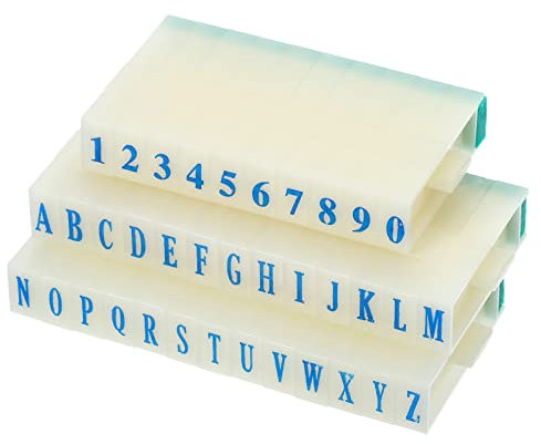 PATIKIL Abnehmbare Nummer Briefstempel Kunststoff 9+26 Ziffern Schriftgröße 4 Ziffer 0-9 Alphabet A-Z Kombinationsset für Kartenalbum Unterricht