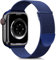 Higgs Cinturini Compatibile con Cinturino Apple Watch 49mm 46mm 45mm 44mm 42mm Donna Uomo,Cinturino Magnetiche Regolabili Doppie per iWatch Series 10 9 8 7 SE 6 5 4 3 2 1,Liscio Maglia Milanese Blu