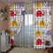 ZAPVI Fenster Vorhang Schlaufen-Vorhang Cartoon & Elefant Dekorative Gardine Schlaufenschal Fenster-Schal 2er Set Größe:2 x B140 x H175cm