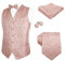 Alizeal Herren Weste Krawatte Hanky Manschettenknöpfe und Fliege Set Paisley Classic 5pc, Rosa-L