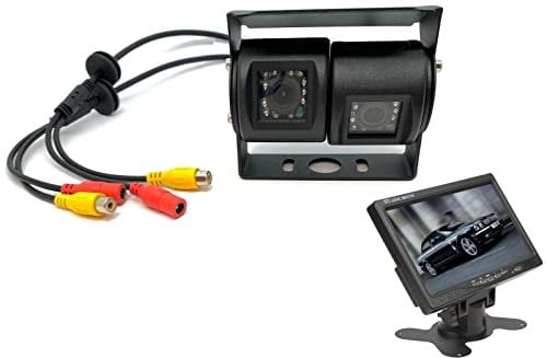 Dolphin Automotive Commercial Van Dual Twin Reversing Reverse Rear View Camera Black WITH 7 (inch) Dashboard Monitor