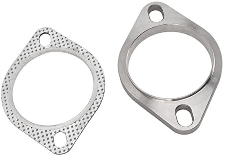 Tbest Set di Connessione Flangia di Scarico, 2 Bulloni 3 Pollici Kit di Connessione Flangia di Scarico Lega Universale per Intestazioni Catback Tubo di Scarico