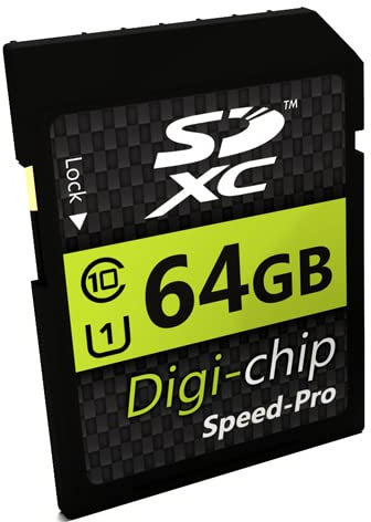 Digi Chip 64GB SDXC Class 10 Memory Card For Panasonic Lumix DMC-TZ100 EB, TZ80 EB, FZ2000 EB, TZ100 EB, T280 EB, DC-FZ82 EB, DC-FZ1000, DMC-LX15 Digital Cameras