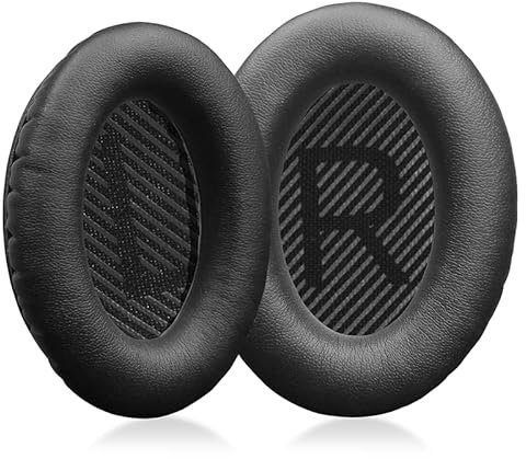 Sinowo Almohadillas de repuesto compatibles con auriculares Bose QuietComfort 35 (QC35) y Quiet Comfort 35 II (QC35 ii), almohadillas para orejas con espuma viscoelástica de aislamiento de ruido,