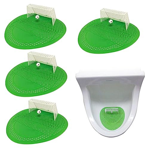 4pcs Urinal Screen Splash Mats Anti Odor Football Male Toilet Cleaner Splash Guards Soccer Goal Filter Mats, Restroom Deodorizing Filter