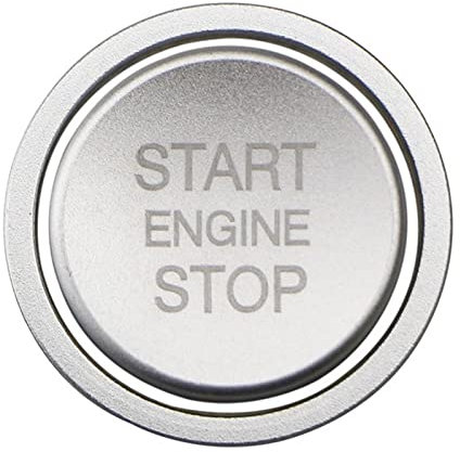 HBZYD Auto Start Stop Schalter Taste Abdeckung,Passt für Golf 7 Passt für MK7 Passt für Je/TA Passt für GTI R Passt für CC Passt für Arteon,Silver Start-Stopp Taste Aufkleber Auto Interieur Zubehör