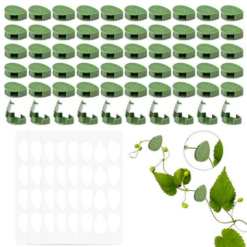 Frevoitna 60 Pezzi Clip per Piante Rampicanti, Clips di Piante per Giardinaggio, Plant Supporto Fissaggio Accessorio, Ganci Adesivi per Piante Rampicanti, Parete per Piante Autoadesiva