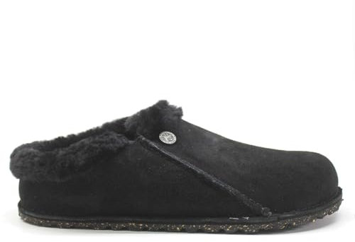 Birkenstock Unisex Zermatt Premium Shearling Suede Leather Black Black Sandalen 41 EU