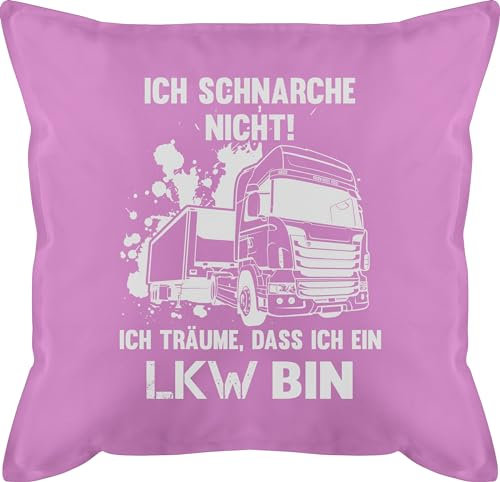 Shirtracer Kissen 50x50 - Deko Hobby - Ich schnarche Nicht ich Bin EIN LKW - 50 x 50 cm - Pink - für schnarcher schnarch mit füllung Schnarchen LKW-Fahrer männerkissen lustiges Fahrer Man sofakissen
