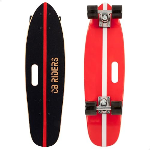 COLORBABY CB Riders - Monopatín, Patinete Skate, con asa, 68x19 cm, Máx 100 kg, Fabricado de Madera, Eje Aluminio, Antideslizante, Skateboard niño, Tabla con 4 Ruedas PU, Regalo 6 años (47198)