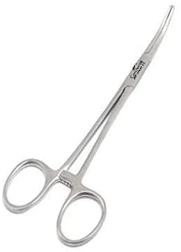 Pinze per zanzare, per la toelettatura degli animali domestici, strumento per gioielli, strumenti per piercing al corpo (argento, piccolo curvo)
