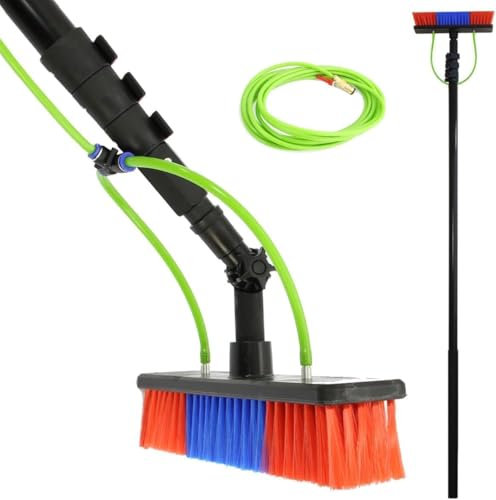 UIGJIOG Fensterreinigungsstange Reinigungswerkzeuge Teleskop-Fensterreinigungsschlauch Professionelle Kommerzielle Bewässerung Hochdruckwasser Gespeist Teleskopbürste Reinigung Wintergartendach,8m