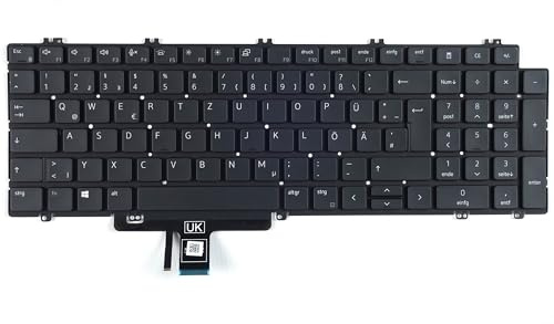 tradebit - Tastatur für Dell | Deutsch DE QWERTZ | Volle Kompatibilität | Hochwertige Materialien | Modelle: Latitude 5520 5521 Precision 3560 3561