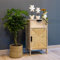 DARO DEKO Holz Schrank mit Schublade und Fach mit Tür 34 x 65 x 25 braun Natur Schrank Regal Nachttisch