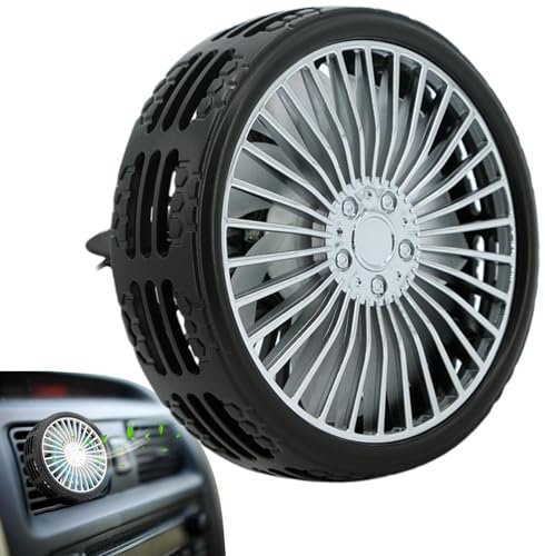 Ruwshuuk Ventilateur pour voiture – USB – ventilateur électrique portable avec lumière silencieuse 3 vitesses pour voiture/véhicule VUS, camping-car
