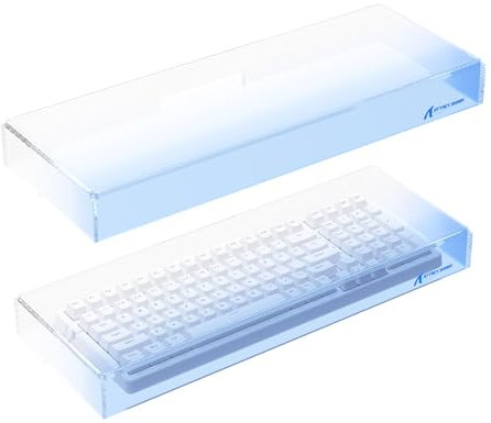 ATTACK SHARK Clear Acrylic Keyboard Dust Cover Waterproof Cover for 98 Keys Mechanical Keyboard,17.4 * 6.5 * 1.9 in,Compatible with Size Below 98 Keys,Anti-Knock Keyboard Cover-Blue