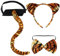 Yolyoo 3-teilige Tiger Kostüm Set Tiger Ohren Stirnband Fliege und Schwanz Tier Tiger Zubehör für Kinder Mädchen Jungen Halloween Dress Up Party (Tiger Kostüm Set)