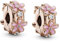 TCZNAF Ciondolo Rose Clip/Stopper Rosa Charm Pendant Compatibile per Bracciali Europei Festa della Compleanno e San Valentino Gifts da donna