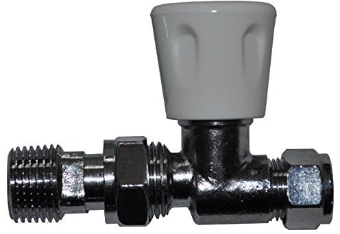 Pack of 2-10mm Straight Radiator Valve - Genbra (Known as 10mm Straight Radiator valves/microbore Radiator valves/Radiator valves 10mm / Straight Radiator valves Also Available in 15mm)
