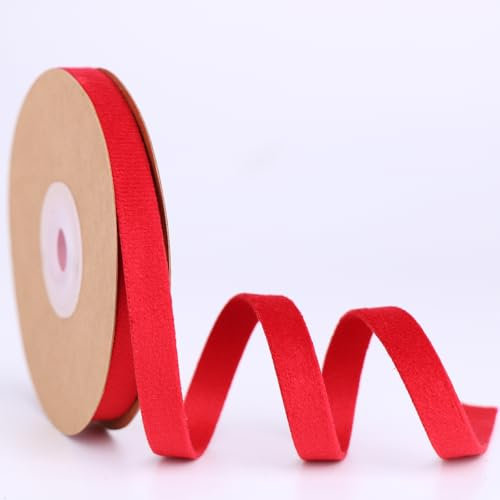 BYZANDQI Samtband 5m x 1cm Samt Dekoband Set Schleifenband Schmuckband Geschenkband Weihnachten (Burgunderrot)