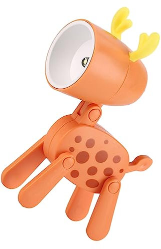 CANIGHT Nachtlicht Led Kawaii Tier Nachttischlampe Led Kinderzimmer Lampe Mit Faltbarem Design Cartoon Reh Nachtlicht Für Das Kinderzimmer Ideal Als Schlaflampe Und Mit Punkten Lampe Schlafzimmer
