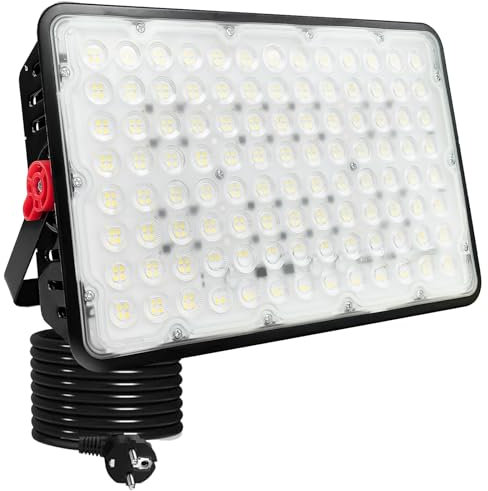 Indmird LED Strahler Außen 400W, 40000LM Led Aussenstrahler 6500K Kaltweiß Led Scheinwerfer IP66 Wasserdicht Baustrahler led Flutlicht für Garten Garage Sportplatz Hof Flur