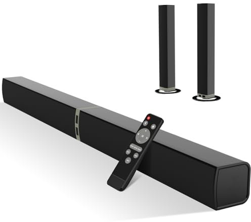 HoYLluDLL TV Soundbar Bluetooth Soundbar per TV, 32Inch Staccabile 2 in 1 Sound Bar per televisore con audio potente, Altoparlanti per TV per Home Theater Audio, 2.0 canali con HDMI OPT/RCA/AUX